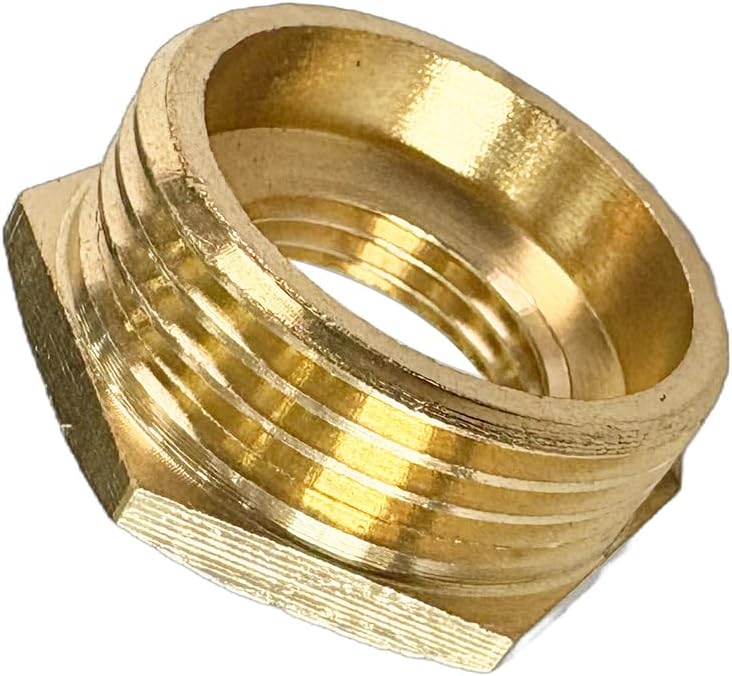 JENSWILL 1" NPT Male x 1/2" NPT Female Brass Reducer Hex Bushing Threaded Pipe Fitting Reducing Adapter Pack of 2 - Image 2